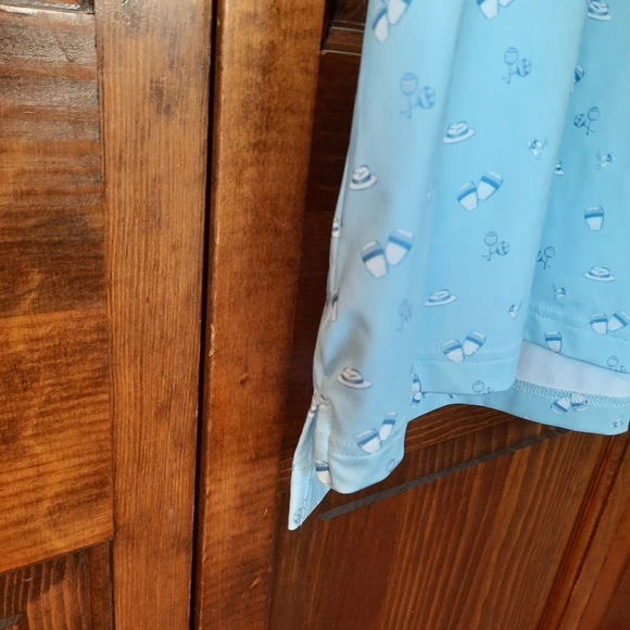 Straight Down Performance Light Blue Mariachi Print Golf Polo Shirt Size XL - Picture 6 of 13